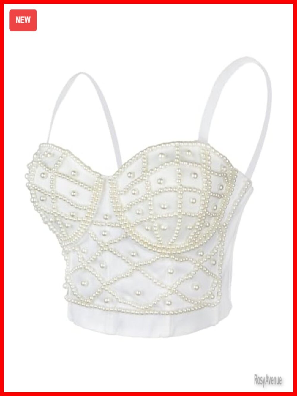 Pearl Beaded Bustier Crop Top Cage Bra Sweetheart Hand Wash